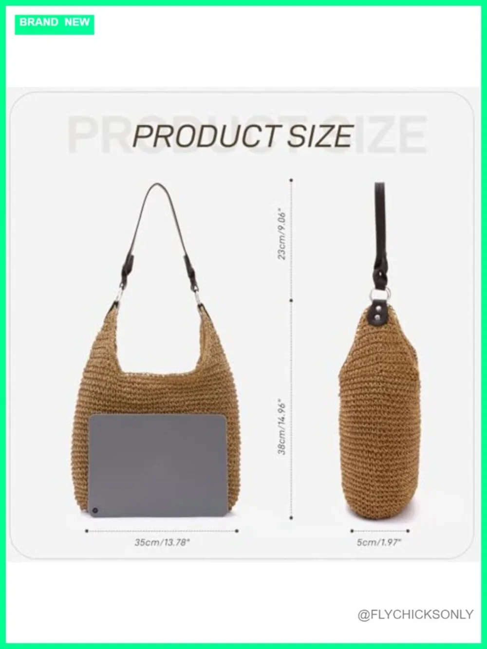 Handwoven Straw Hobo Bag - Large Summer Beach Tote